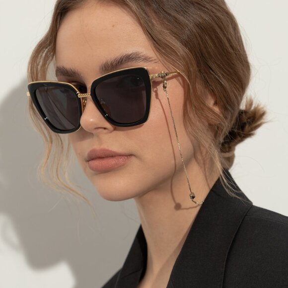 NEW VALENTINO SUNGLASSES VLS-165A BLACK/GOLD WOMEN EYEWEAR main image 8